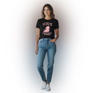 Playful Black Tee with Pink Pig Design